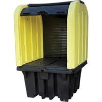 Yellow Roll Top Hardcover Spill Pallet, 65" L x 65" W x 101" H, 5000 lbs. Load Capacity Equipment World