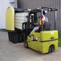 Yellow Roll Top Hardcover Spill Pallet, 65" L x 65" W x 101" H, 5000 lbs. Load Capacity Equipment World