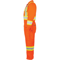 Salopette en canevas doubl&eacute;e haute visibilit&eacute;, Petit, Orange haute visibilit&eacute; Equipment World