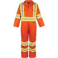 High-Visibility Unlined Coveralls, Small, High Visibility Orange Equipment World