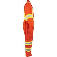High-Visibility Unlined Coveralls, Small, High Visibility Orange Equipment World