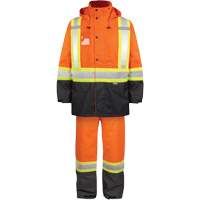 High-Visibility 150-Deniers Rain Suit, Polyester, Small, High Visibility Orange Equipment World