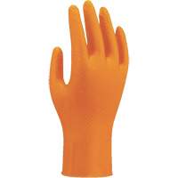 709HVO High-Visibility Disposable Gloves, 7/Small, Nitrile, 8-mil, Powder-Free, Orange Equipment World