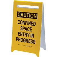 "Caution Confined Space Entry In Progress" Floor Sign, English Equipment World