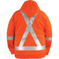 High-Visibility Wind Resistant Zip-Front Sweatshirt with DetachableHood, Men's, Small, High Visibility Orange, 27.7 cal/cm² Equipment World