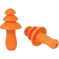 Bouchons d'oreilles r&eacute;utilisable &agrave; triple bride en TPR orange SEALTEC TipGrip, Sans cordon, Vrac - Boîte, 26 dB dB NRR, Taille unique Equipment World