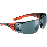 RUSH+ 2.0 M/L Safety Glasses with Black & Red Frame, Smoke Lens, Anti-Fog/Anti-Scratch, ANSI Z87+ Equipment World