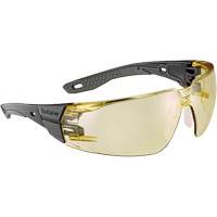 RUSH+ 2.0 M/L Safety Glasses with Black & Grey Frame, Amber Lens, Anti-Fog/Anti-Scratch, ANSI Z87+ Equipment World