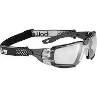 RUSH+ 2.0 XP M/L Safety Glasses with Black & Grey Frame, Clear Lens, Anti-Fog/Anti-Scratch, ANSI Z87+ Equipment World