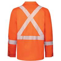 Avenger 7 oz Deluxe Segmented Striped High-Visibility Work Shirt, Style 652, Men's, Small, Orange Equipment World