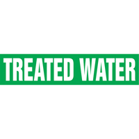 "Tower Water Return" Pipe Markers, Self-Adhesive, 4" H x 24" W, White on Green Equipment World