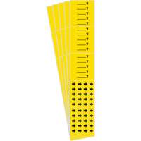 "Blank °F" Pipe Markers, Self-Adhesive, 2-1/4" H x 14" W, Black on Yellow Equipment World