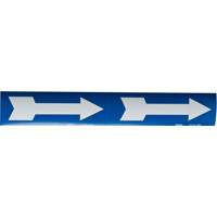 Arrow Pipe Markers, Self-Adhesive, 4" H x 12" W, White on Blue Equipment World