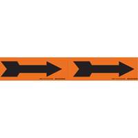 Arrow Pipe Markers, Self-Adhesive, 2-1/4" H x 7" W, Black on Orange SI723 | Equipment World