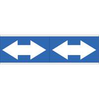 Dual Direction Arrow Pipe Markers, Self-Adhesive, 2-1/4" H x 7" W, White on Blue SI727 | Equipment World