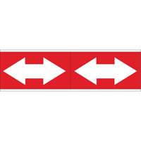 Dual Direction Arrow Pipe Markers, Self-Adhesive, 2-1/4" H x 7" W, White on Red SI728 | Equipment World