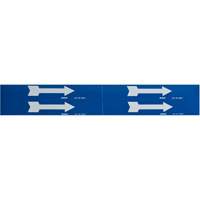 Arrow Pipe Markers, Self-Adhesive, 1-1/8" H x 7" W, White on Blue Equipment World
