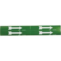 Arrow Pipe Markers, Self-Adhesive, 1-1/8" H x 7" W, White on Green Equipment World