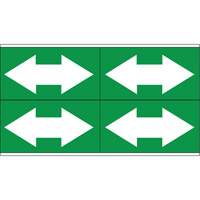 Dual Direction Arrow Pipe Markers, Self-Adhesive, 1-1/8" H x 7" W, White on Green Equipment World