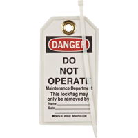 Lockout Tags, Plastic, 3" W x 5-1/2" H, English Equipment World