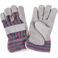 Rugged Fitters Gloves, Large, Split Cowhide Palm, Cotton Inner Lining Equipment World