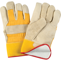 Abrasion-Resistant Winter-Lined Fitters Gloves, Large, Grain Cowhide Palm, Foam Fleece Inner Lining Equipment World