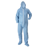 Pyrolon&reg; Plus 2 FR Hooded Coveralls With Boots, Small, Blue, FR Treated Fabric Equipment World