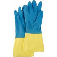 Two Tone NS53 Gloves, Size Medium/8, 13" L, Neoprene/Rubber Latex, Flock-Lined Inner Lining, 28-mil Equipment World