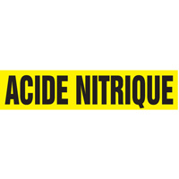 "Acide Nitrique" Pipe Markers, Self-Adhesive, 2-1/2" H x 12" W, Black on Yellow SQ302 | Equipment World