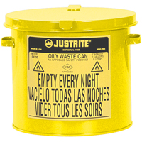 Oily Waste Cans, FM Approved/UL Listed, 2 US gal., Yellow SR361 | Equipment World