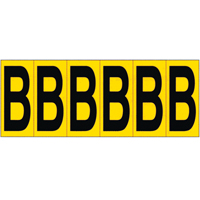 Individual Adhesive Letter Markers, B, 2-15/16" H, Black on Yellow Equipment World