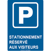 Reserved Parking Sign, 14" x 10", Aluminum, French with Pictogram Equipment World
