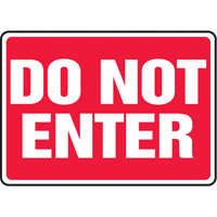 "Do Not Enter" Sign, 7" x 10", Vinyl, English Equipment World