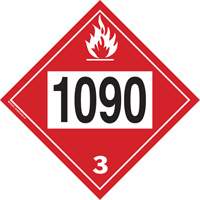 1090 Acetone Flammable Liquid TDG Placard, Plastic Equipment World