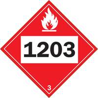 1203 Gasohol & Gasoline Flammable Liquid TDG Placard, Adhesive Vinyl Equipment World