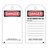 Self-Laminating Safety Tags, Polyester, 3" W x 5-3/4" H, English Equipment World