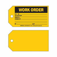 &eacute;tiquette Work Order, Papier, 5-3/4" la x 3" h, Anglais Equipment World