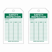 &eacute;tiquettes d'inspection de s&eacute;curit&eacute;, Polyester, 4" la x 7" h, Anglais Equipment World
