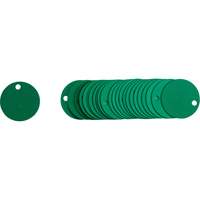 Blank Round Valve Tags, Aluminum, 2" dia Equipment World