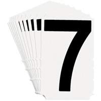 Quick-Align&reg; Individual Gothic Number & Letter Labels, 7, 4" H, Black on White Equipment World