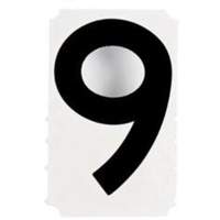 Quick-Align&reg; Individual Gothic Number and Letter Labels, 9, 4" H, Black Equipment World