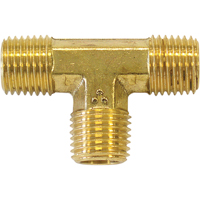 Male Pipe Tee, Brass, 1/8" Equipment World