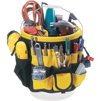Tool Bucket Organizer, 6" L x 11" W x 12" H, Nylon, Black/Yellow Equipment World