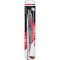 Lame de scie alternative pour d&eacute;molitions, Carbure, 6 Dents par pouce, 9" lo x 1" la Equipment World