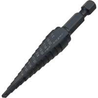 #1 Step Drill Bit, 1/8" - 1/2" , 1-3/2" Increments, High Speed Steel Equipment World