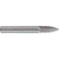 AllSteel Tapered Shape Carbide Burr, SG-5, 1/2" Dia., 1/4" Shank, 1" Depth of Cut Equipment World