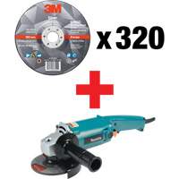 Silver Grinding Wheel & Angle Grinder Kit, 5" x 1/4", 7/8" Arbor, Ceramic, Type 27 Equipment World