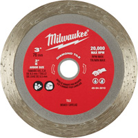 Tile Blade, 3" x 3/8" Arbor, Diamond, 20000 RPM Equipment World