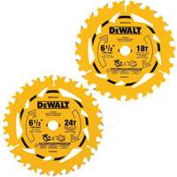 Circular Saw Blade Combo Pack, 6-1/2", 18/24 Teeth, Wood Use Equipment World