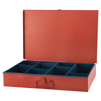 Compartment Box With 12 Adjustable Compartments, 12" D x 18" W x 3" H, Red Equipment World